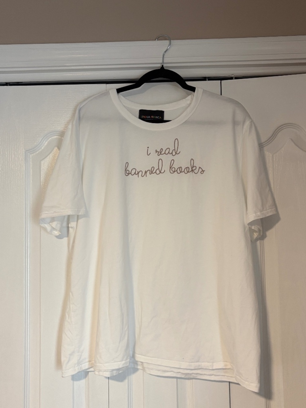 Lingua Franca - I read banned books T-Shirt 2XL